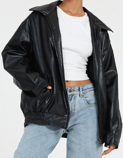 Loren | Vintage Oversized Leather Jacket