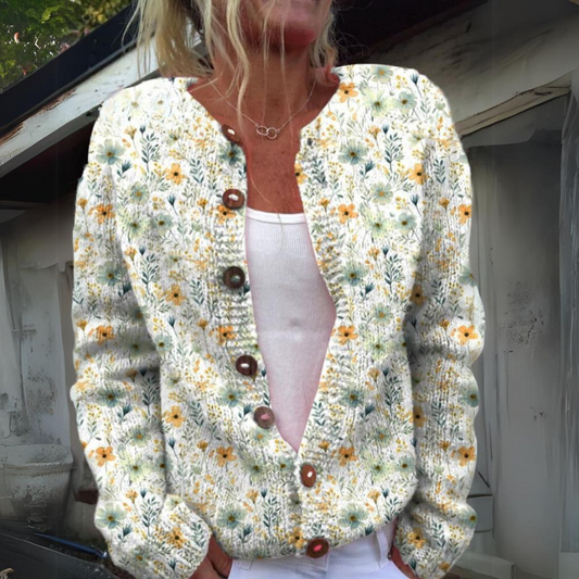 Talia | Elegant Cardigan With Floral Print