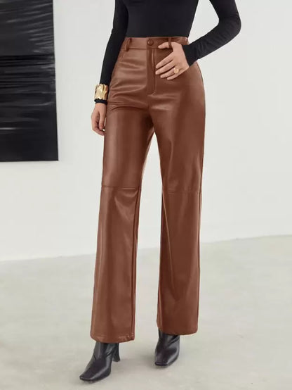 Danique | High-waist Leather Trousers