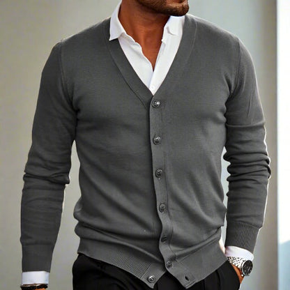 Marcello | Italian Merino Cardigan With V-Neck