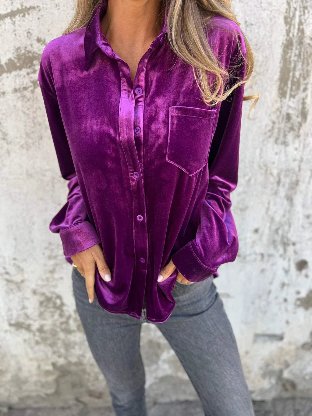 Ellen | Elegant Velvet Women's Blouse