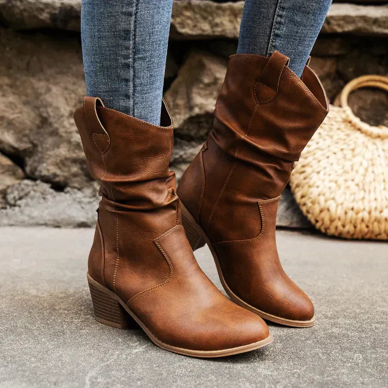 Camilla | Elegant Leather Cowboy Boots