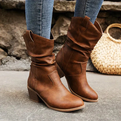 Camilla | Elegant Leather Cowboy Boots