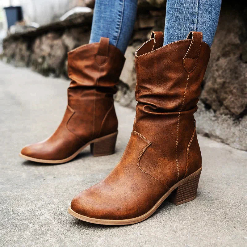 Camilla | Elegant Leather Cowboy Boots