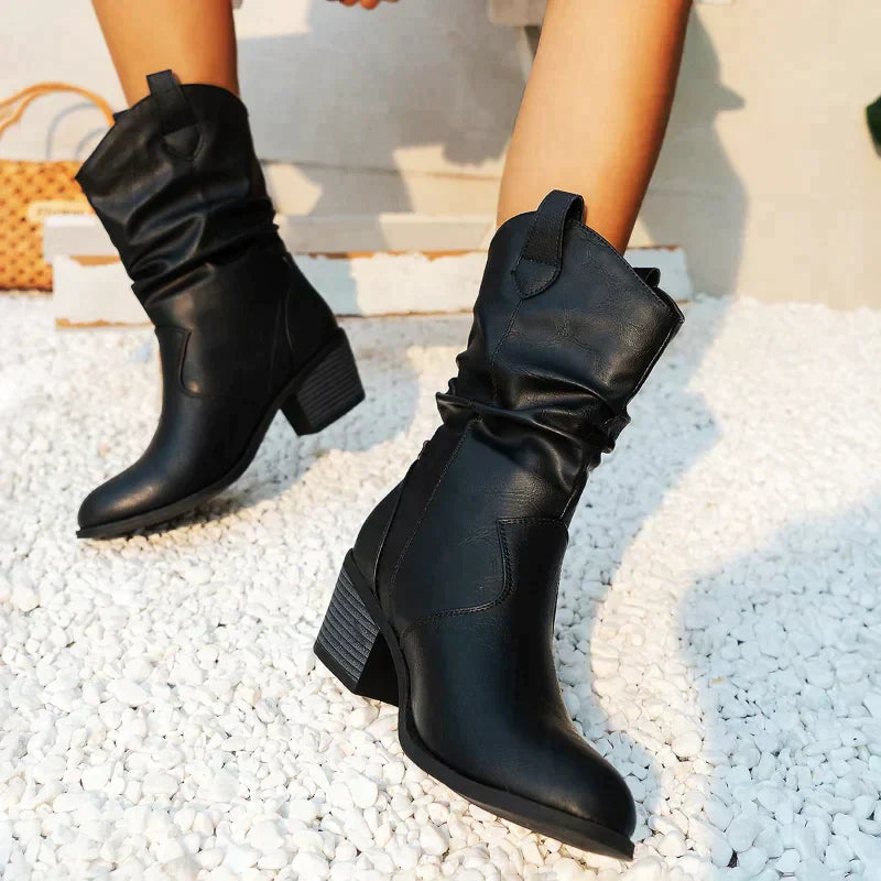 Camilla | Elegant Leather Cowboy Boots