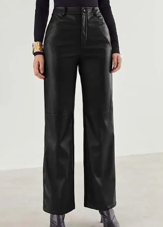 Danique | High-waist Leather Trousers