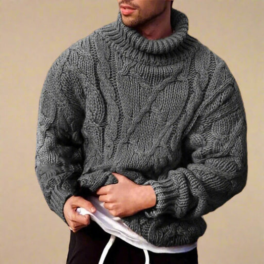 Lobo | Oversized Turtleneck With Cable Pattern