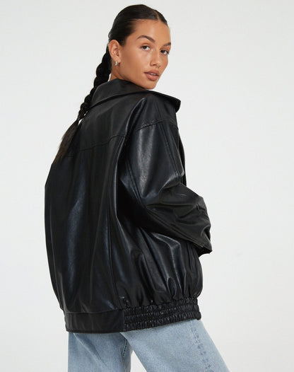 Loren | Vintage Oversized Leather Jacket