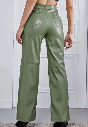 Danique | High-waist Leather Trousers