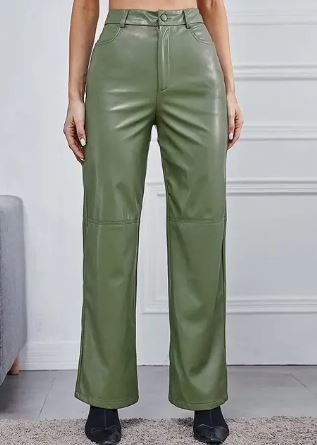 Danique | High-waist Leather Trousers