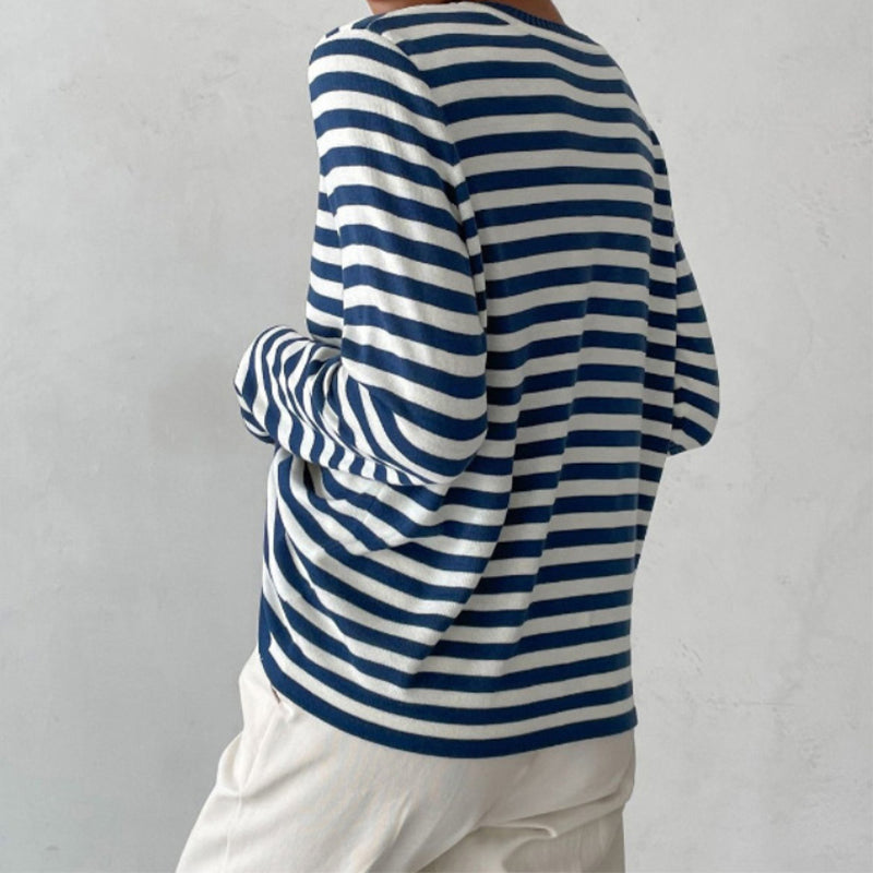 Naomi | Elegant Striped Long-Sleeve Shirt