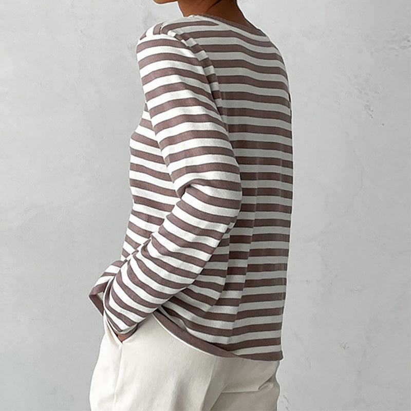 Naomi | Elegant Striped Long-Sleeve Shirt