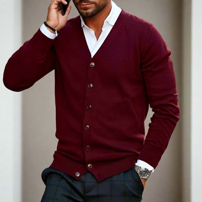 Marcello | Italian Merino Cardigan With V-Neck