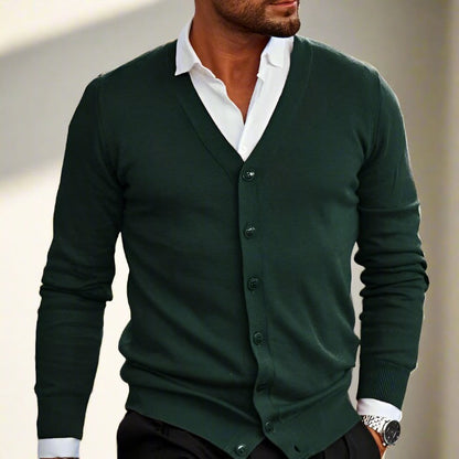 Marcello | Italian Merino Cardigan With V-Neck