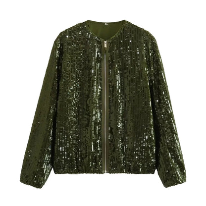 Jennah | Bomber Jacket With Glitter Pailettes