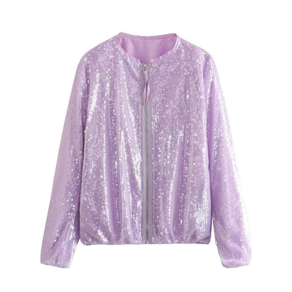 Jennah | Bomber Jacket With Glitter Pailettes