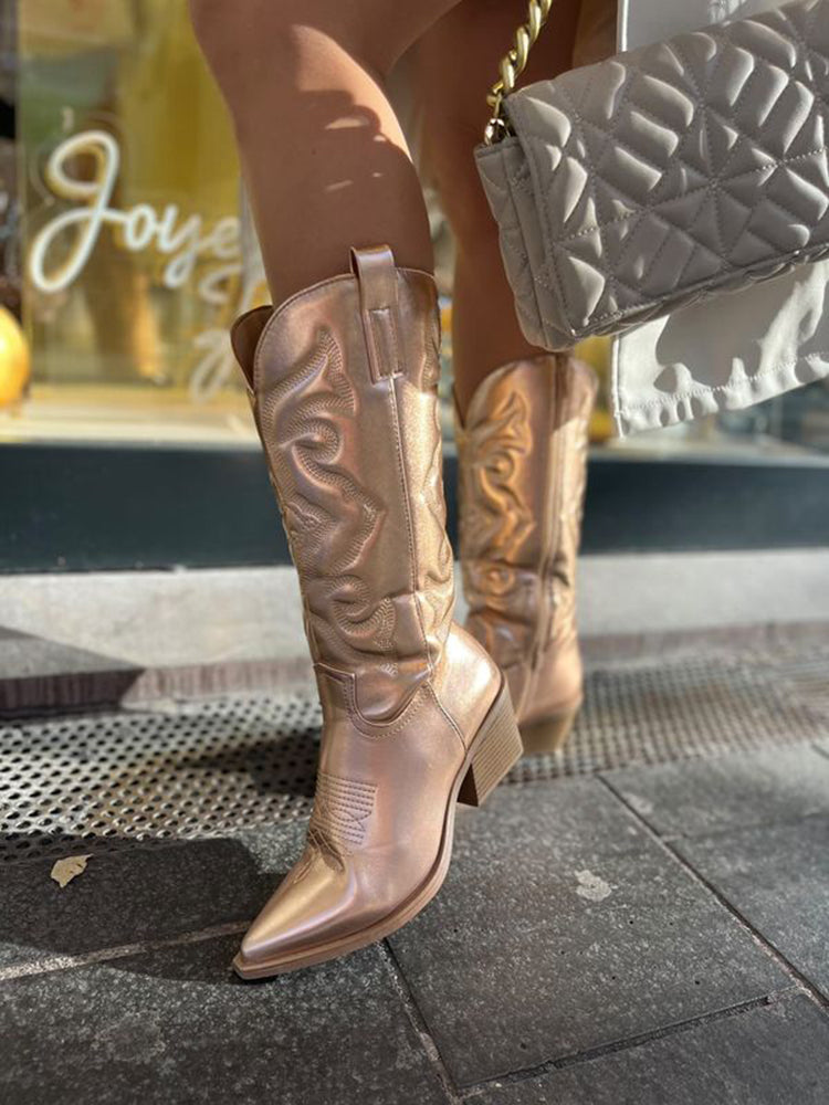 Grace | Trendy Metallic Cowboy Boots