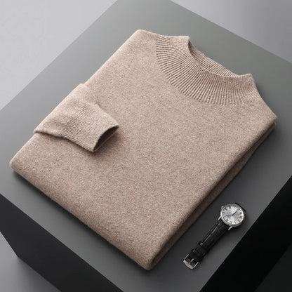 Dave | Stylish Cashmere Sweater with Short Turtleneck