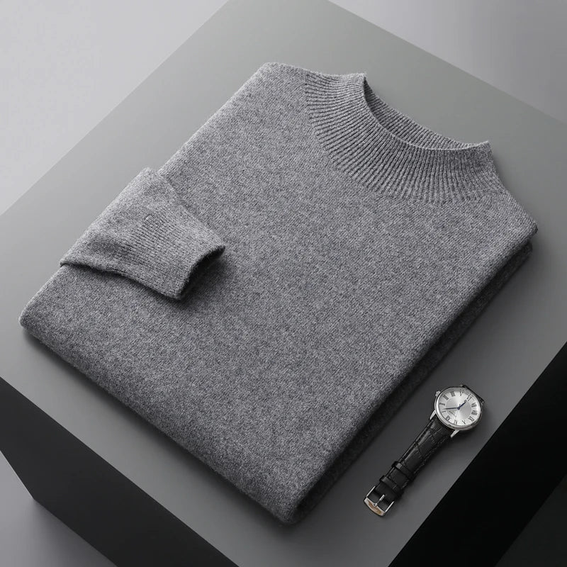 Dave | Stylish Cashmere Sweater with Short Turtleneck