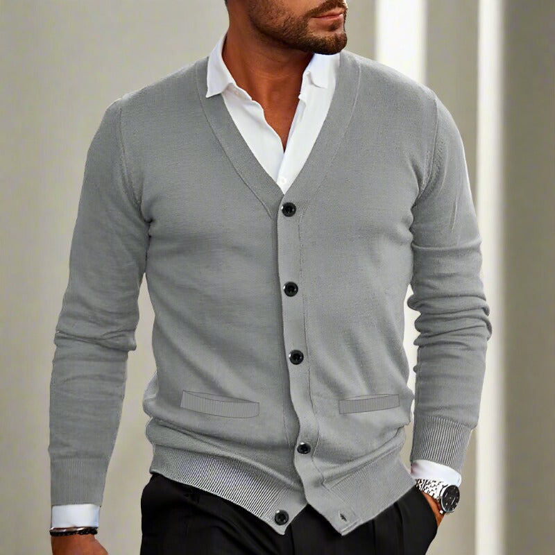 Marcello | Italian Merino Cardigan With V-Neck