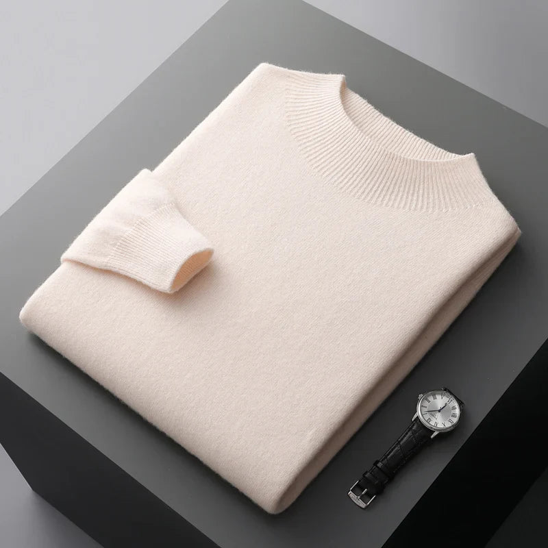 Dave | Stylish Cashmere Sweater with Short Turtleneck