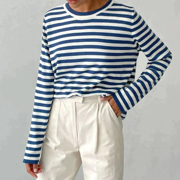 Naomi | Elegant Striped Long-Sleeve Shirt