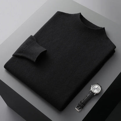 Dave | Stylish Cashmere Sweater with Short Turtleneck