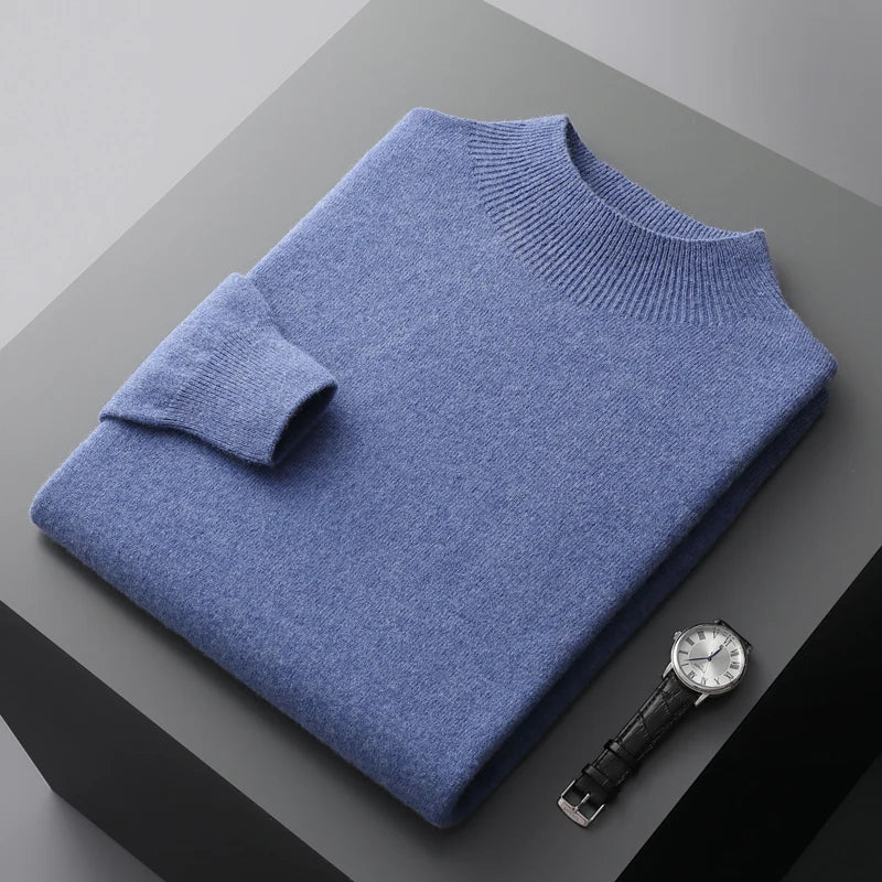 Dave | Stylish Cashmere Sweater with Short Turtleneck