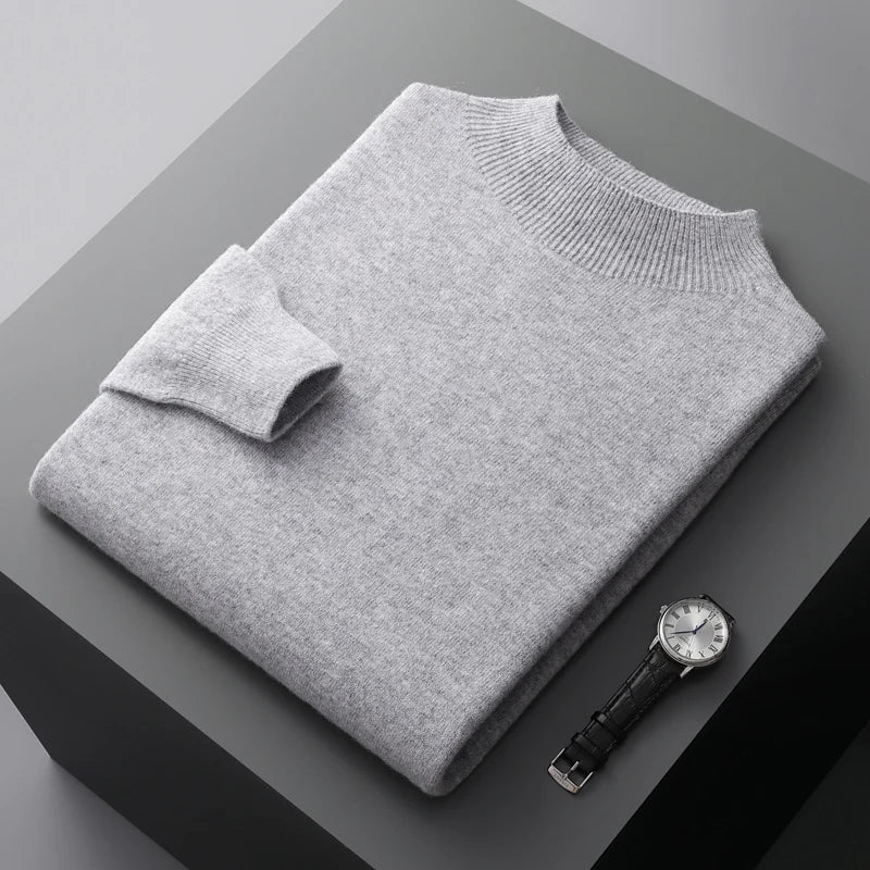 Dave | Stylish Cashmere Sweater with Short Turtleneck