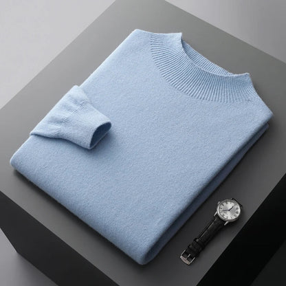 Dave | Stylish Cashmere Sweater with Short Turtleneck