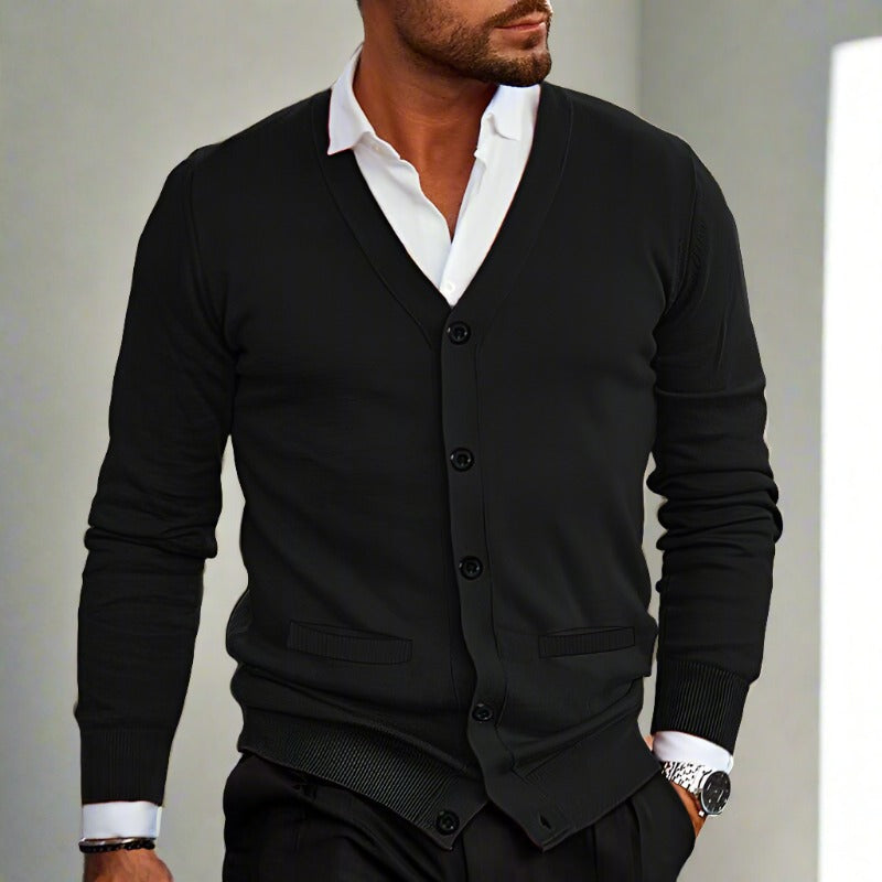 Marcello | Italian Merino Cardigan With V-Neck