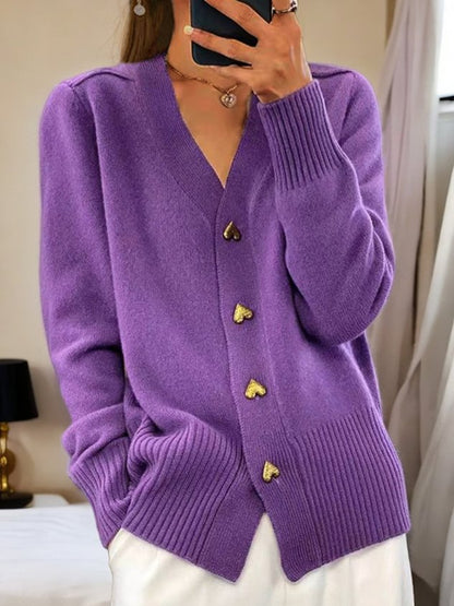 Gise | Unique Cardigan With Heart Buttons