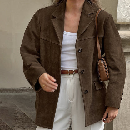 Isa | Stylish Suede Women's Coat