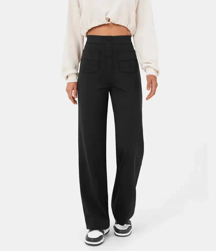 Ava | Elastic High Waist Pants