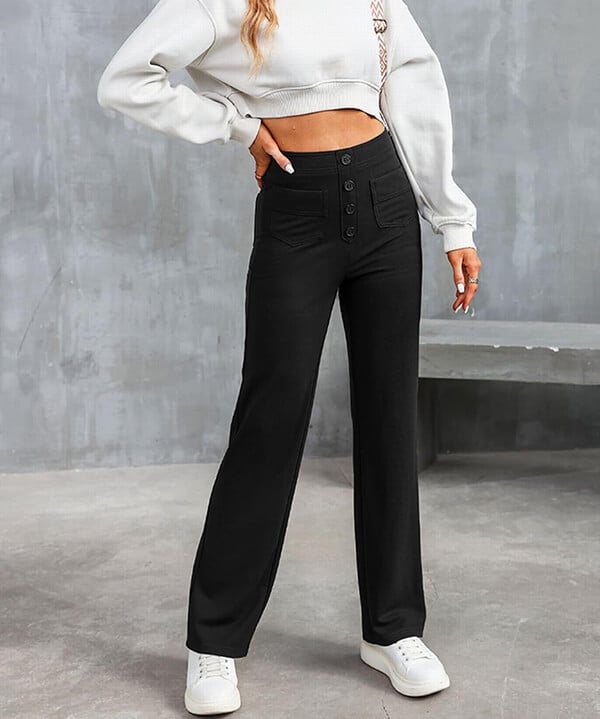 Ava | Elastic High Waist Pants