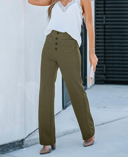 Ava | Elastic High Waist Pants