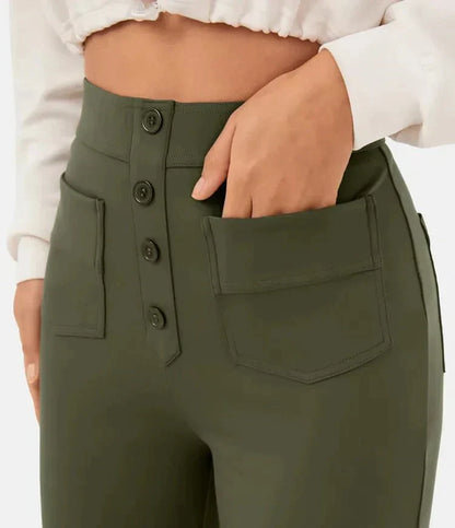 Ava | Elastic High Waist Pants