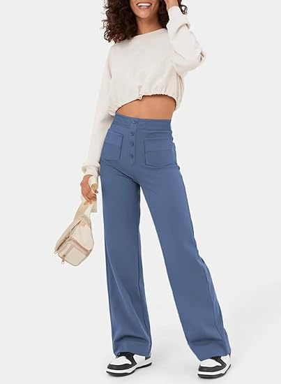 Ava | Elastic High Waist Pants