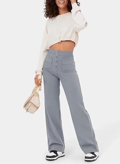 Ava | Elastic High Waist Pants