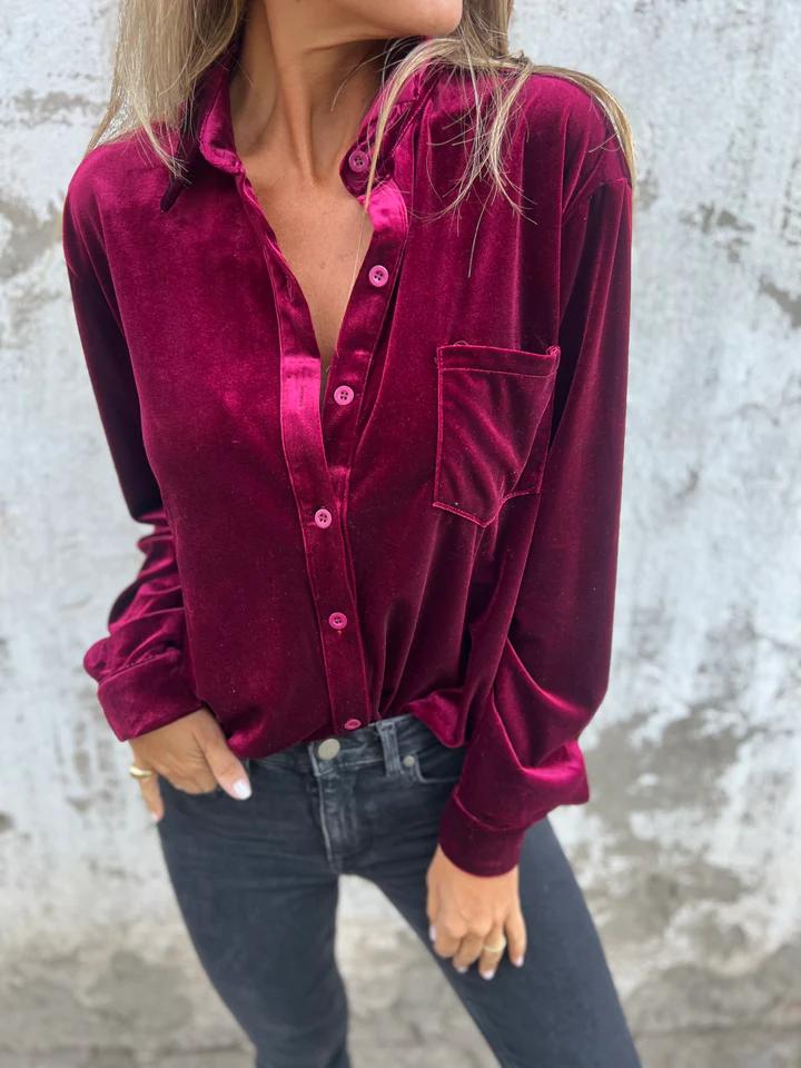 Ellen | Elegant Velvet Women's Blouse