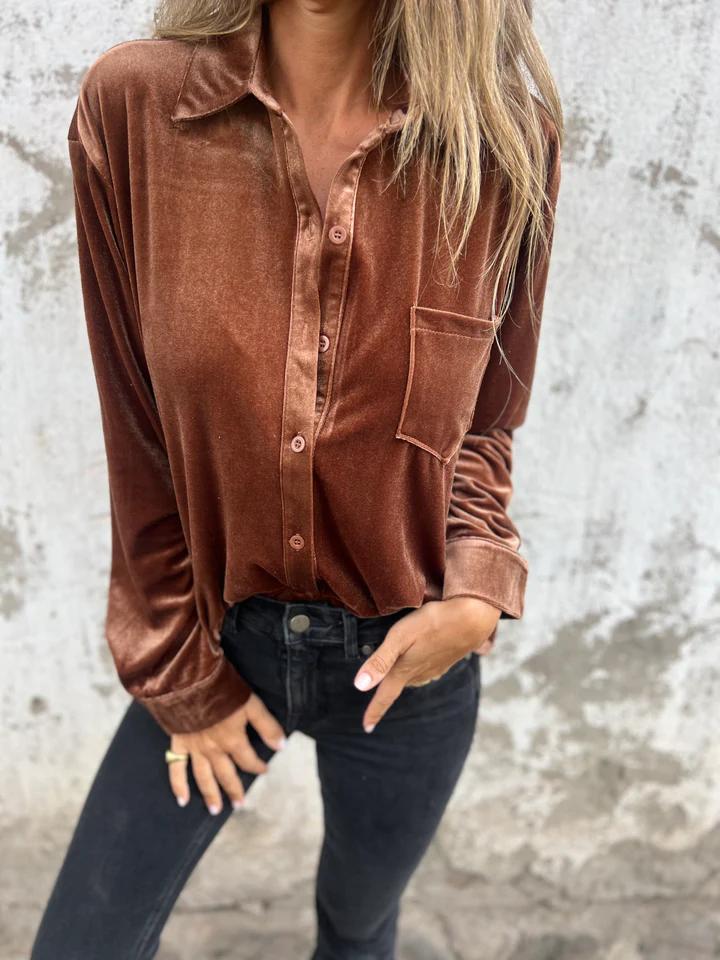 Ellen | Elegant Velvet Women's Blouse