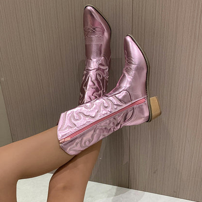 Grace | Trendy Metallic Cowboy Boots